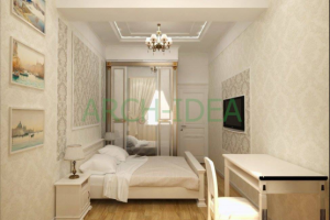 3Д визуализация спальной комнаты