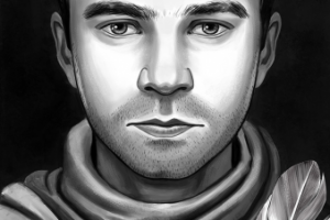 Обложка для книги, портрет автора