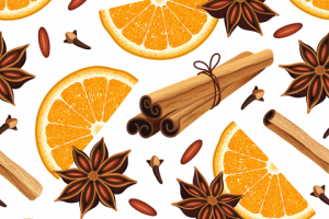 Бесшовный узор со специями, вектор