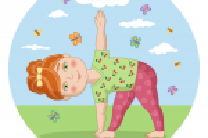 Серия персонажей на тему «Детская йога»