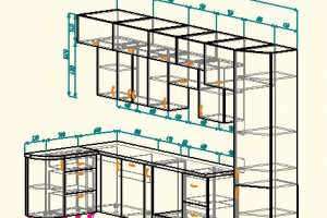 Кухня со скошенными дверцами
