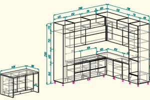 Кухня с ручкой-профилем