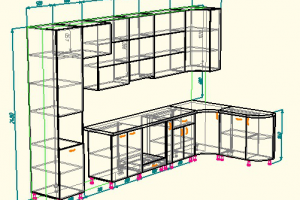 Кухня угловая с пеналом