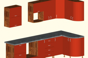 Кухня угловая с радиусными фасадами