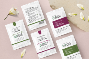 Упаковка для серии косметических масок для компании SKINDEX