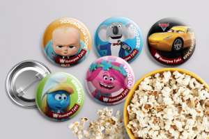 Серия детских значков для кинотеатра «Империя Грёз» Ижевск