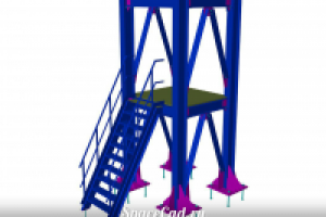 Металлический каркас с лестницей