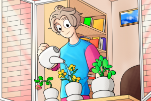 Полив цветов