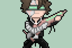 Киборг пиксель арт
