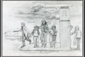 На остановке