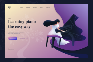 Дизайн концепт первого экрана для музыкальной школы