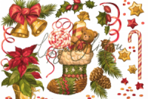 Декупажная карта "Новогодняя"