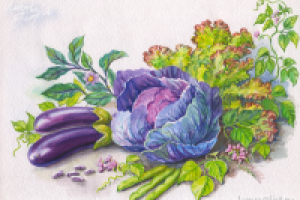 Натюрморт с баклажанами