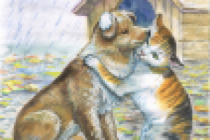 Котенок и щенок