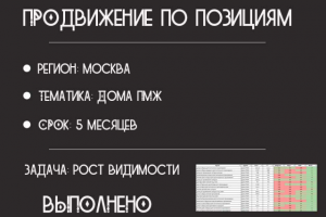 Продвижение в высококонкурентной тематике  в Москве
