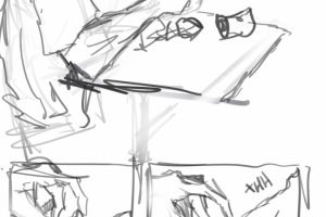 Комикс-зарисовка аниме персонажей