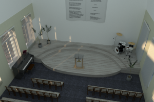 Визуализация зала в доме молитвы