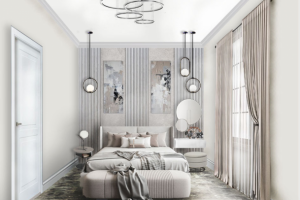 3D коллаж спальни