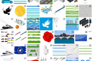 Много работ по графическому дизайну