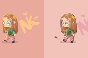 Digital иллюстрация чиби персонаж