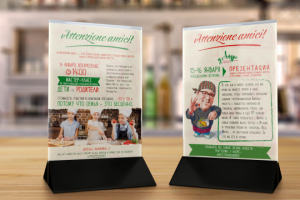 Тейбл-тент для ресторана итальянской кухни