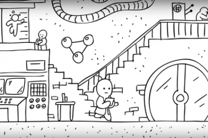 Отрывок из 2D черно-белого ролика