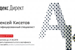 Сертификат Директолога