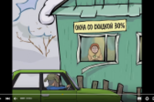 Мультик рекламный ролик для ТВ "Мир окон" (персонажная аним.)