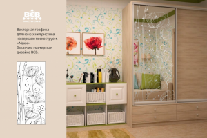 Графика для пескоструя на зеркале