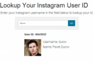 Приложение для получения UID Insagram на ajax