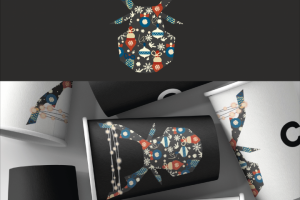 Дизайн новогодних стаканчиков для кофе