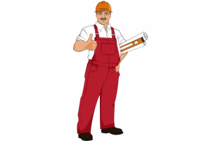 Персонаж логотип для строительной компании/бригады