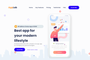PSD в HTML | Landing Pade "AppLab"