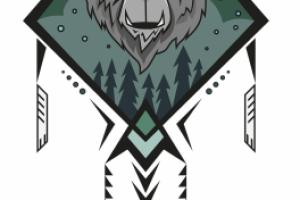 Этнический орнамент с медведем