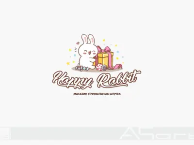 Логотип для островка прикольных штучек “Happy Rabbit”
