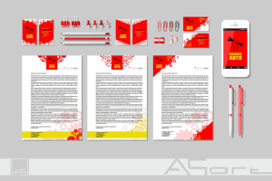 Элементы фирменного стиля для магазина запчастей «Колхоз Авто»