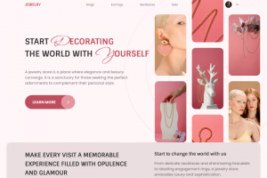 Пример первой страницы для компании по продаже украшений