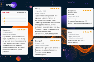 Отзывы с фриланс-биржи заказов Profi.ru