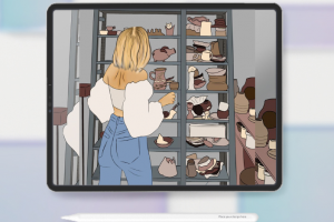 Иллюстрация девушки в детализации