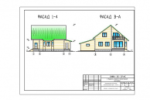 Коттедж из проф-го бруса. Фасады.