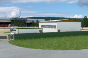 Гаражные боксы на 4 грузовых автомобиля. Фасад 2.