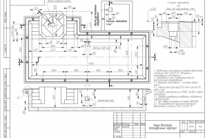 чаша бассейна (опалубочный чертеж)