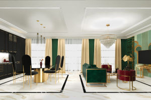 Индивидуальное жилое пространство в стиле арт-деко