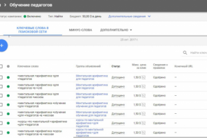 Настройка Adwords - обучение педагогов ментальной арифметики