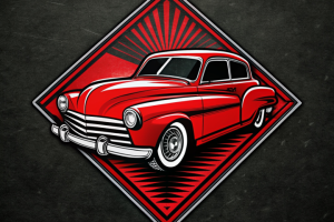 Винтажный логотип - ретроавтомобиль