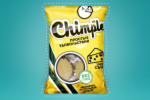 Дизайн упаковки чипсов из сыра "CHIMPLE" 1