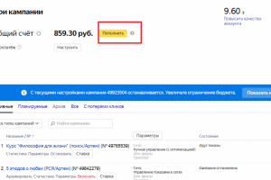 Настройка и ведение Яндекс Директ (филосовская школа)