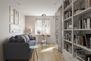 Визуализация гостиной в хрущевке