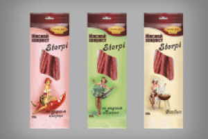 концепт упаковки для линейки «мясного хвороста» "Микоян"