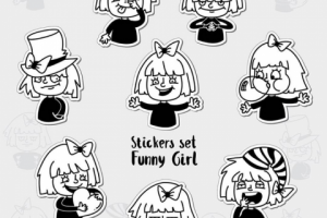 Набор стикеров "Забавная Эми"